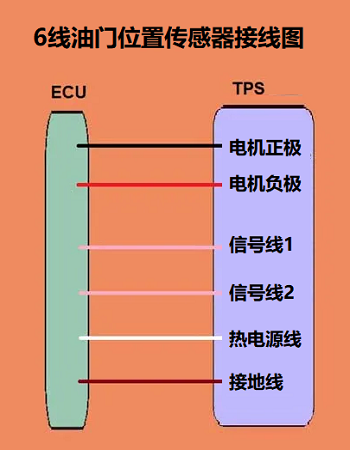 6線節(jié)氣門位置傳感器接線圖和電纜操作的接線圖有什么不同？